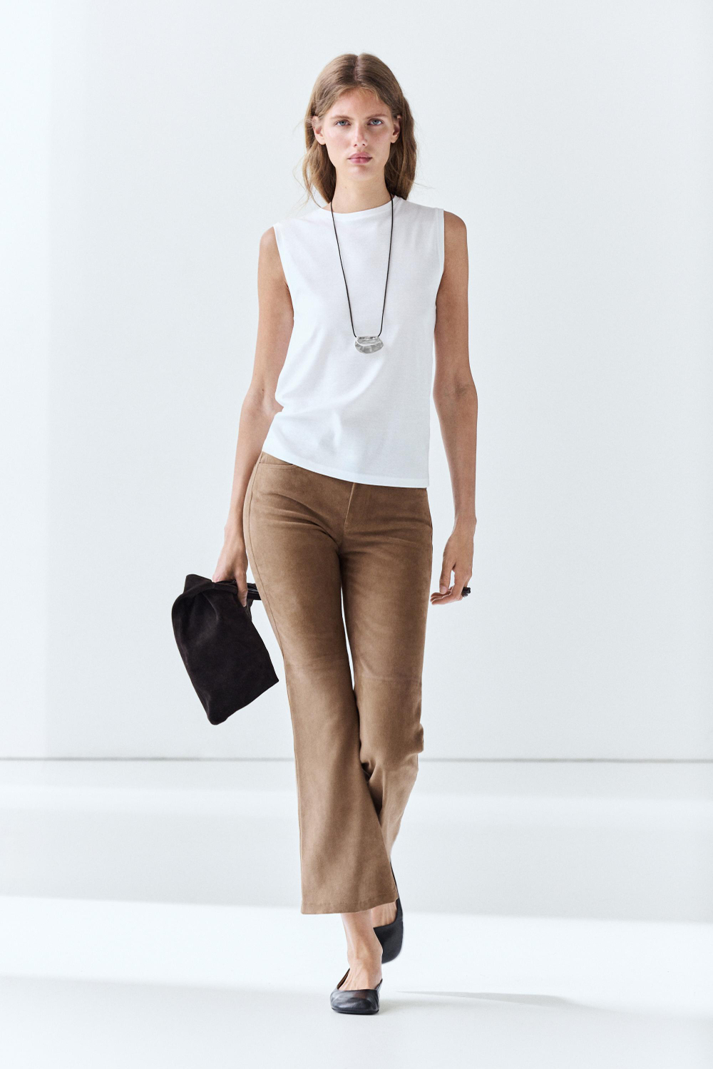 Massimo Dutti Топ без рукавов из 100% хлопка, белый