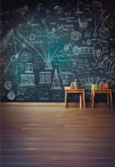 Доска школьная - фон в фиксированном размере неопреновый составной (склейка) 200-300 см