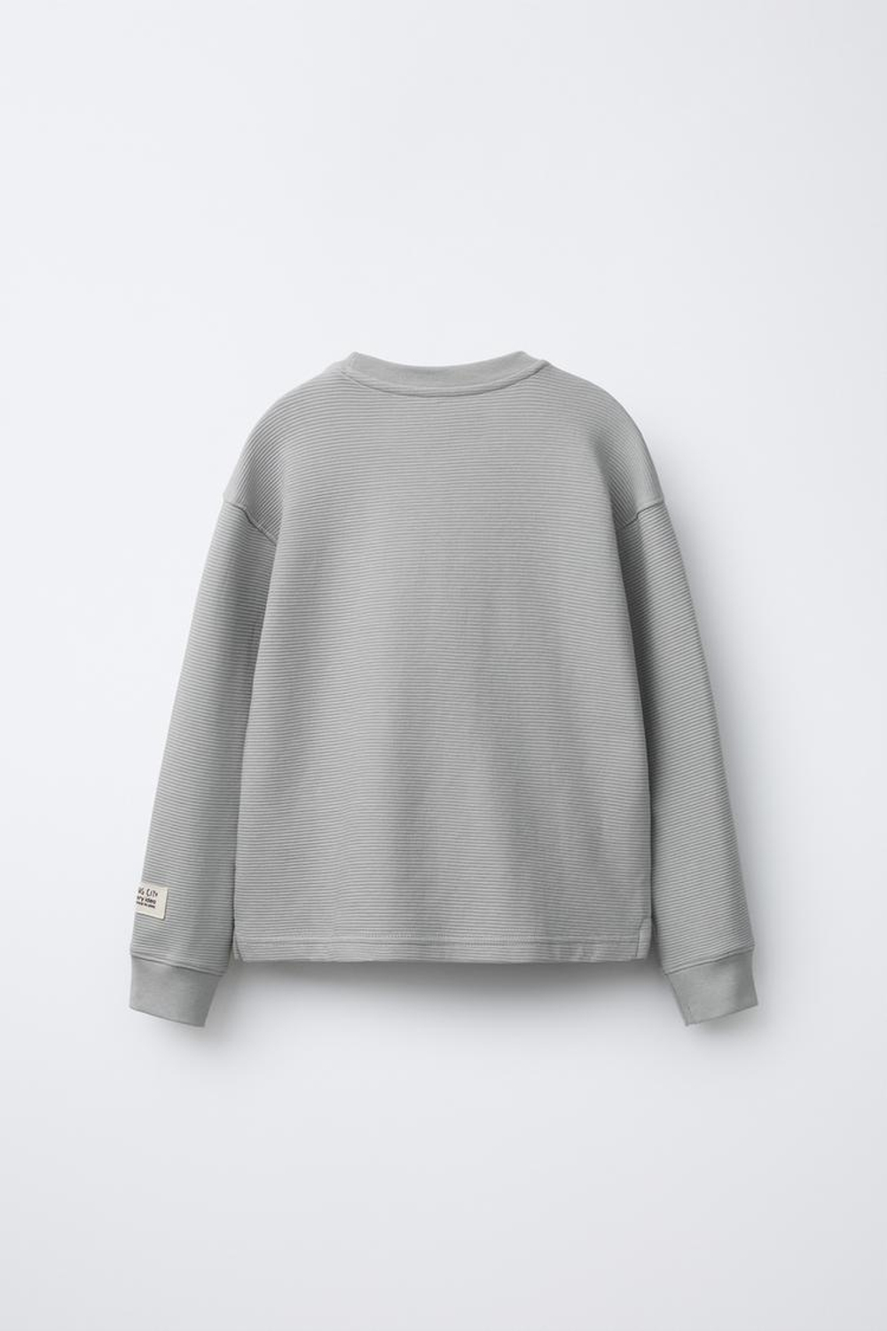 ZARA ЛОНГСЛИВ ИЗ ТКАНИ ОТТОМАН С НАШИВКОЙ, СВЕТЛО-СЕРЫЙ