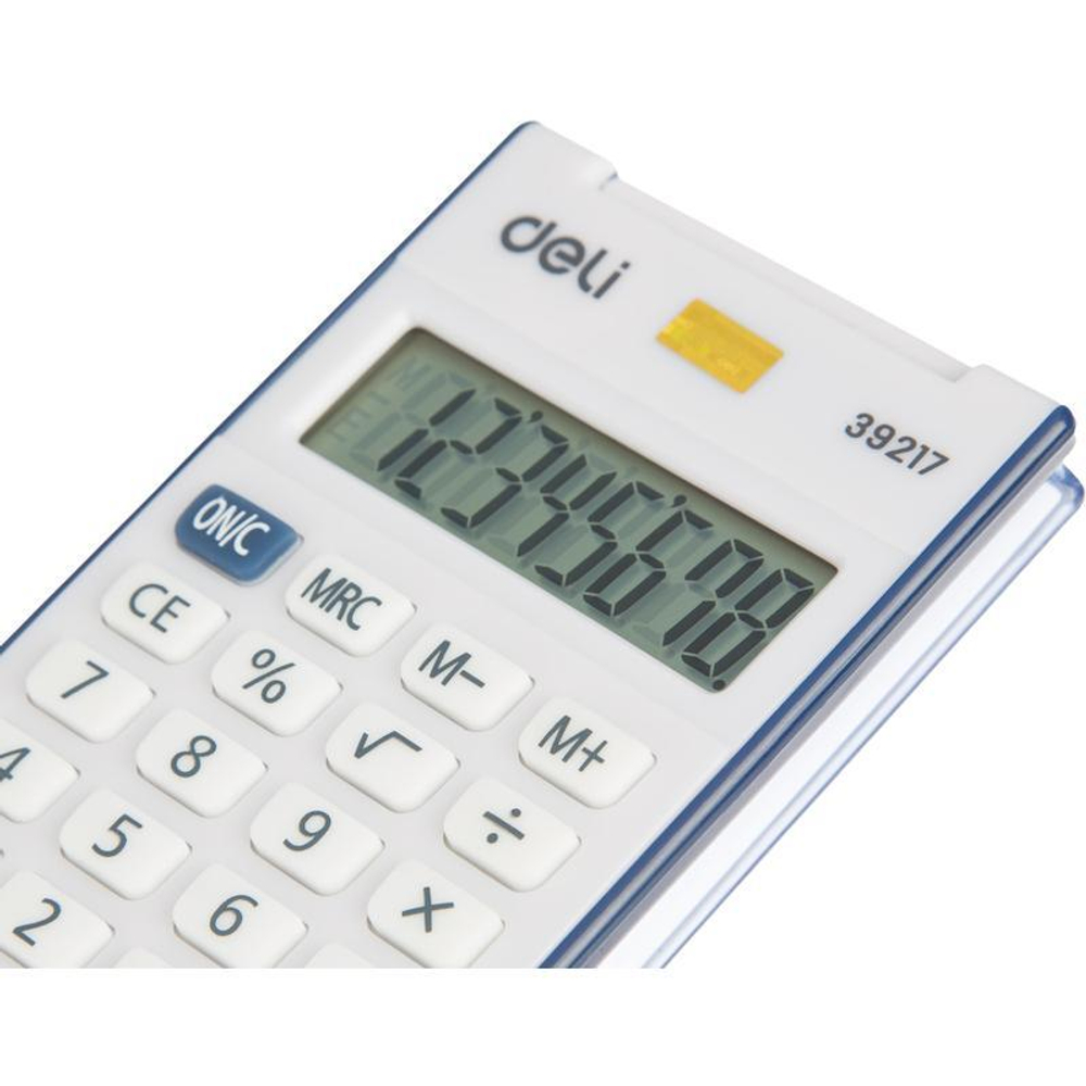 Калькулятор карманный Deli 39217, 8 разрядов, питание от батарейки, 105*63*15мм, белый