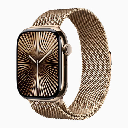 Apple Watch Series 10 46mm Gold Titanium / Gold Milanese Loop