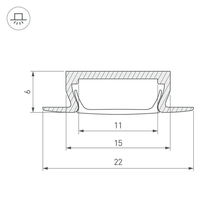 Встраиваемый профиль Arlight MIC-FS-3000 Anod 040719