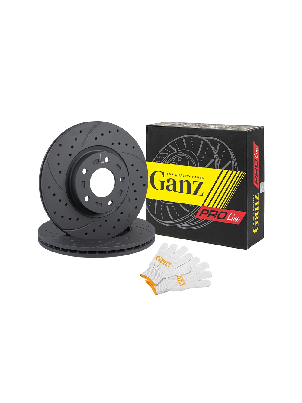 Диск тормозной передний перфорированный PRO-LINE с покрытием комплект MAZDA 3 2.0L GANZ GIJ06143S