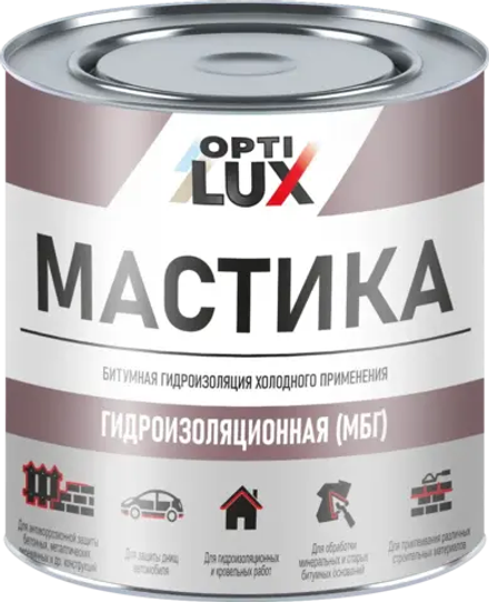 OPTILUX Мастика Битумная Гидроизоляционная МБГ 1,8кг (ИжСинтез)