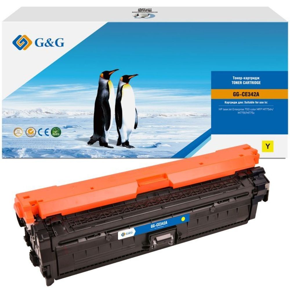 Картридж G&amp;G аналог HP CE342A (651A) для CLJ M775, с чипом (16000стр.), желтый