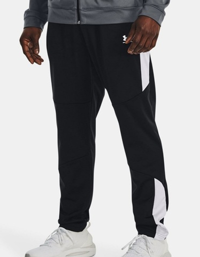 Мужские теннисные штаны Under Armour Men's UA Tricot Track Pants - black/white