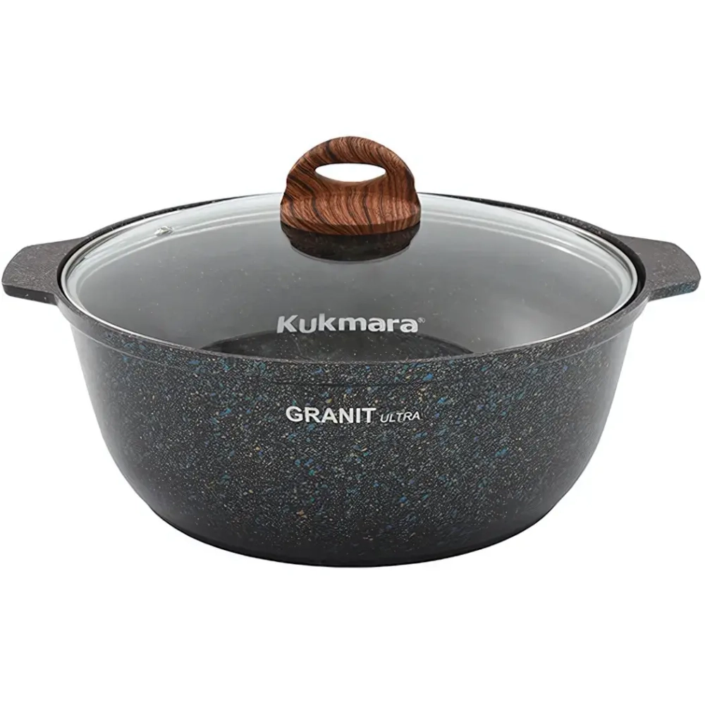 Кастрюля-жаровня 4л «Granit ultra» (blue) со стеклянной крышкой жгг41а