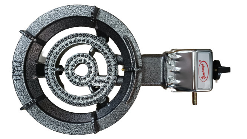 Горелка газовая высокой мощности чугунная с пьезорозжигом Умница ПГЧ- 1Н (6 кВт) для казанов/автоклавов/дистилляторов