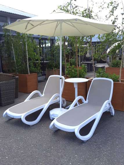 Шезлонг Alfa, белый, тортора