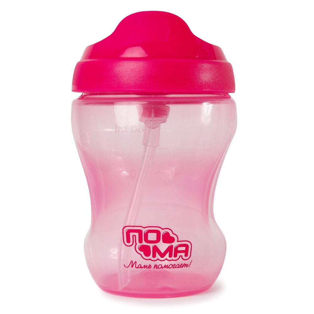 Поильник "Спортивный" 260 мл. ПОМА 1 шт. с 12 месяцев, розовый