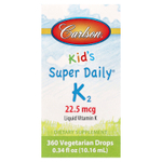 Carlson, Super Daily K2 для детей, 22,5 мкг, 10,16 мл (0,34 жидк. унций)