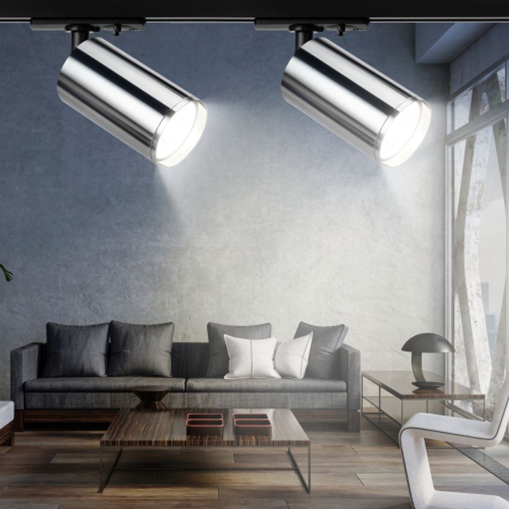 Трековый светильник однофазный ЭРА TR39-GU10 СН под лампу GU10 хром