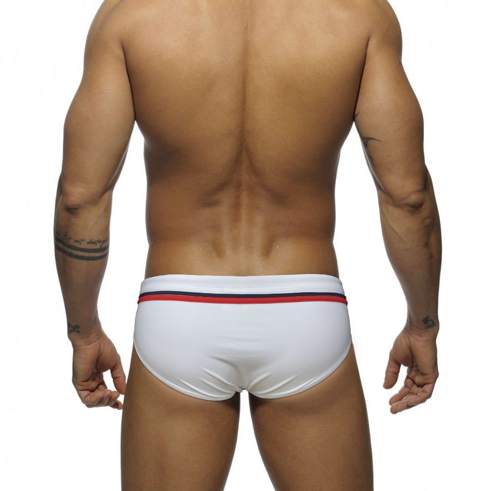 Мужские плавки белые с красной полоской Romeo Rossi 6626-1