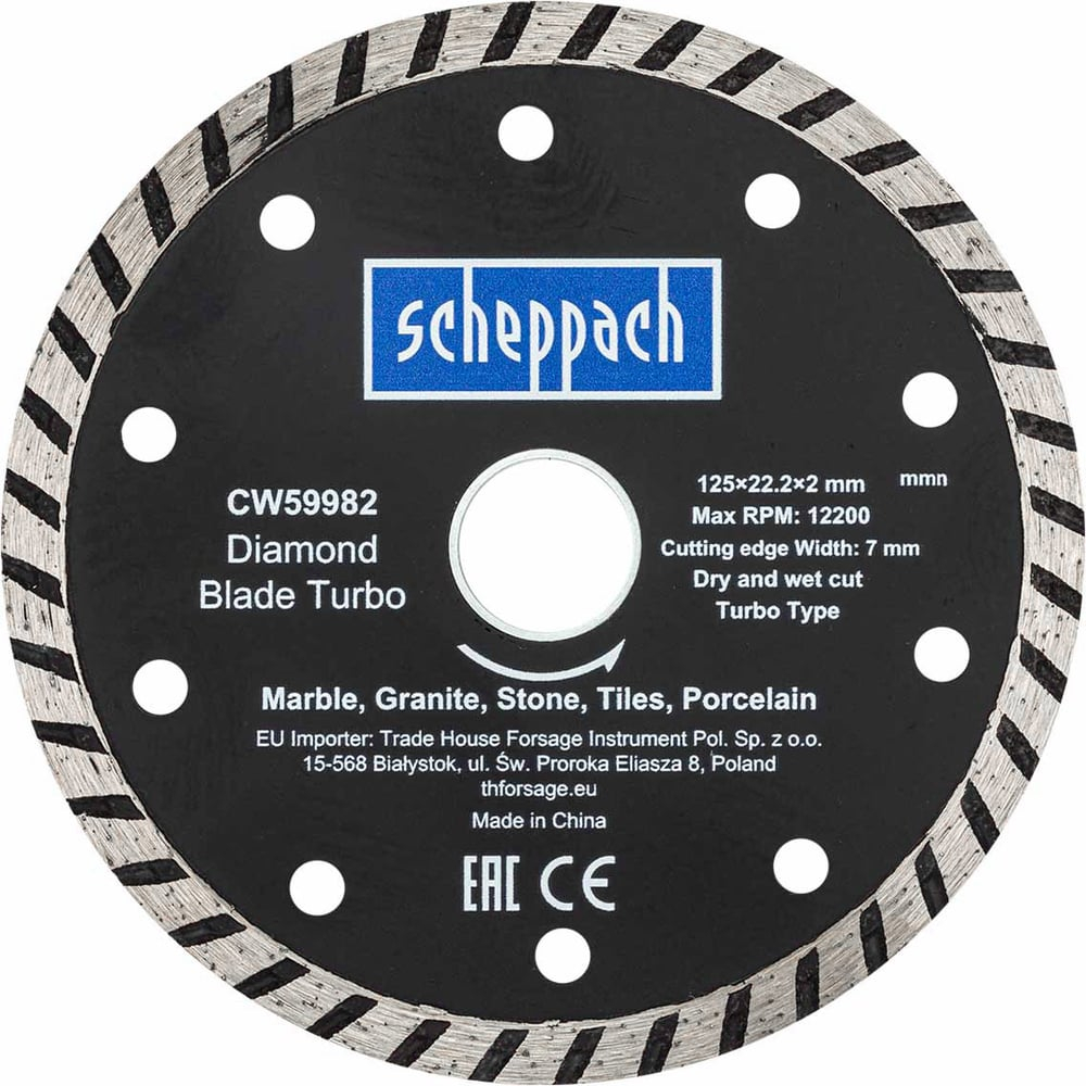 Круг отрезной Scheppach 125х22.2х2мм Sch-CW59982(62948)