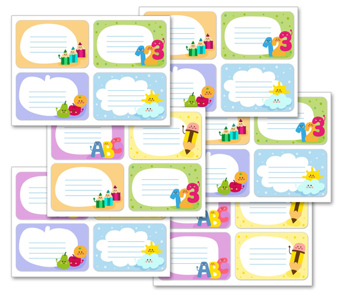 Наклейки для подписи книг, тетрадей, блокнотов Policomprint М19 86х56 мм, 24 шт.