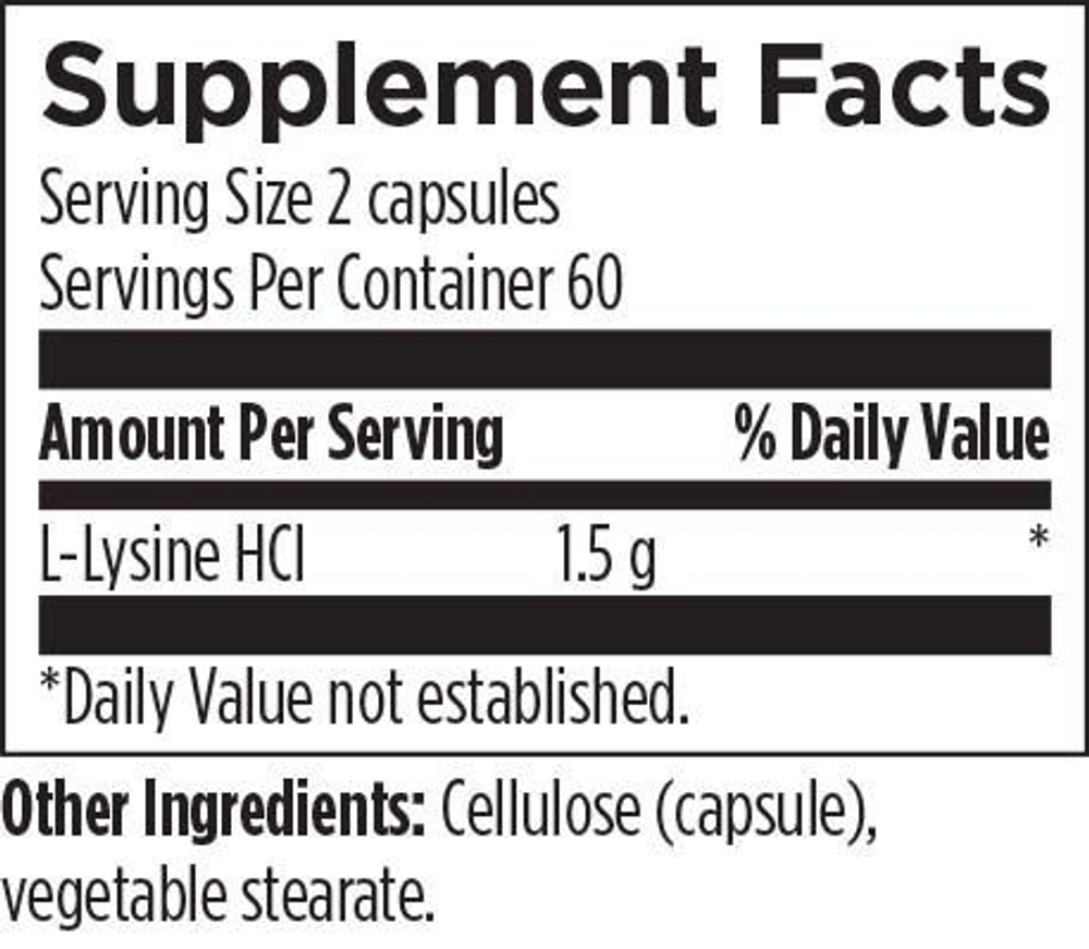 Designs For Health - LYS120 - L-Lysine 120 capsules