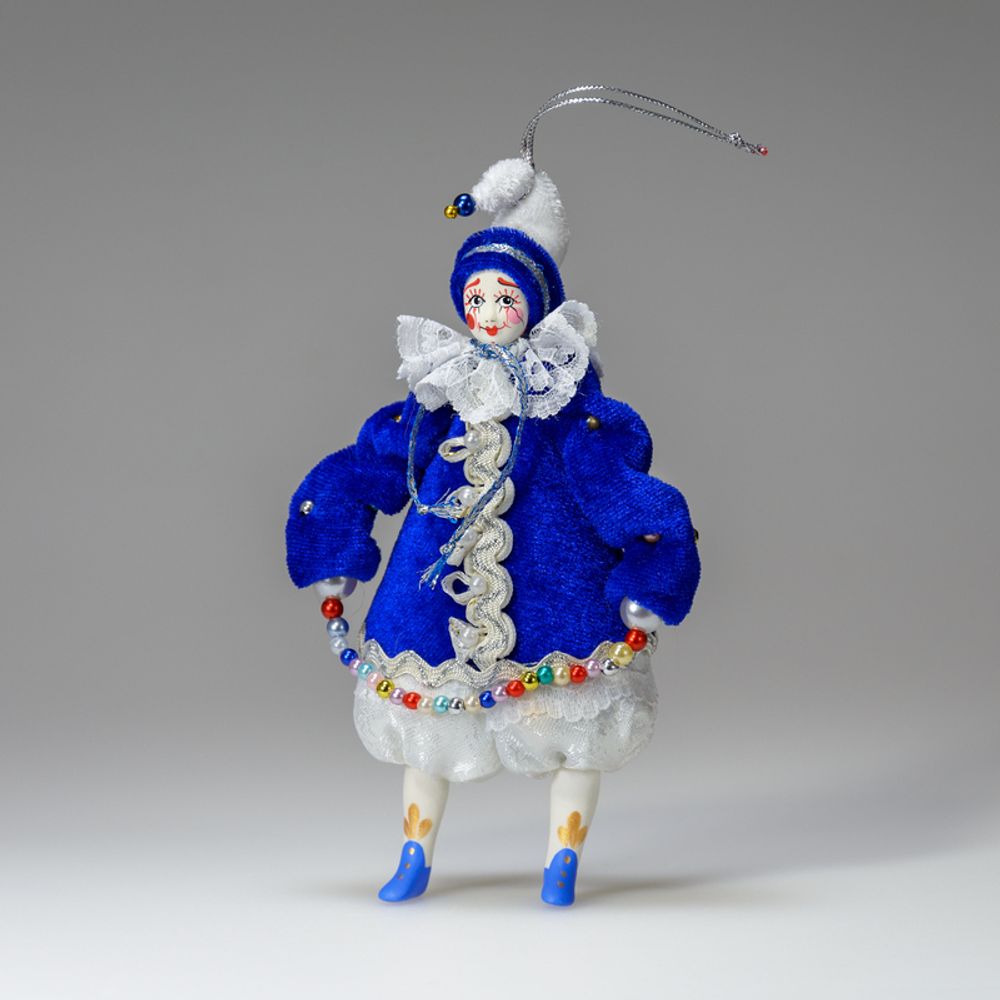 Ёлочная игрушка Клоун новогодний бархатный