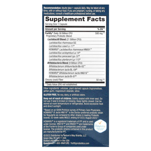 Nature's Way, Fortify, ежедневный пробиотик, для взрослых, 30 млрд КОЕ, 30 капсул с отсроченным высвобождением