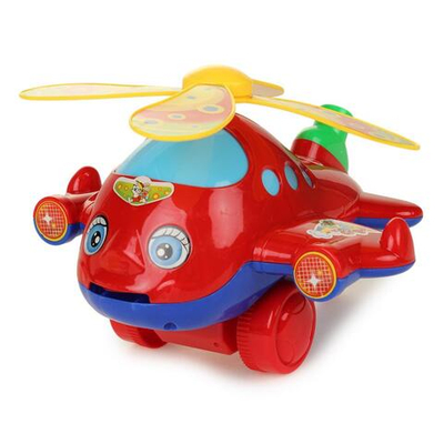 Каталка на палке "Вертолетик" 17*16*13см, крутится пропеллер, показывает язык, звук, пакет 0320