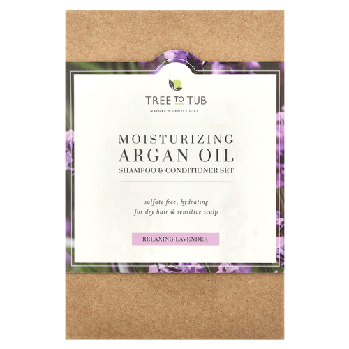 Tree To Tub, Увлажняющий набор шампуня и кондиционера с аргановым маслом, для сухих волос, расслабляющая лаванда, набор из 2 предметов, по 250 мл (8,5 жидк. Унции)