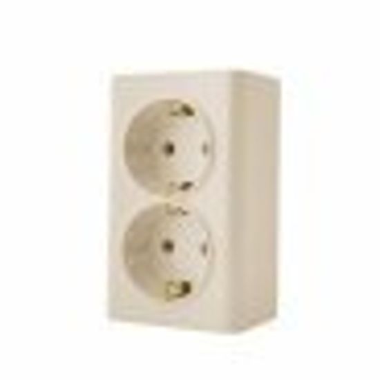 Розетка 1-местная крем с/з о/п евро Profitec Веста Эко ВЕ060103 021