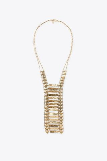 ZARA ОЖЕРЕЛЬЕ С МЕТАЛЛИЧЕСКИМИ ПЛАСТИНАМИ, ЗОЛОТИСТЫЙ