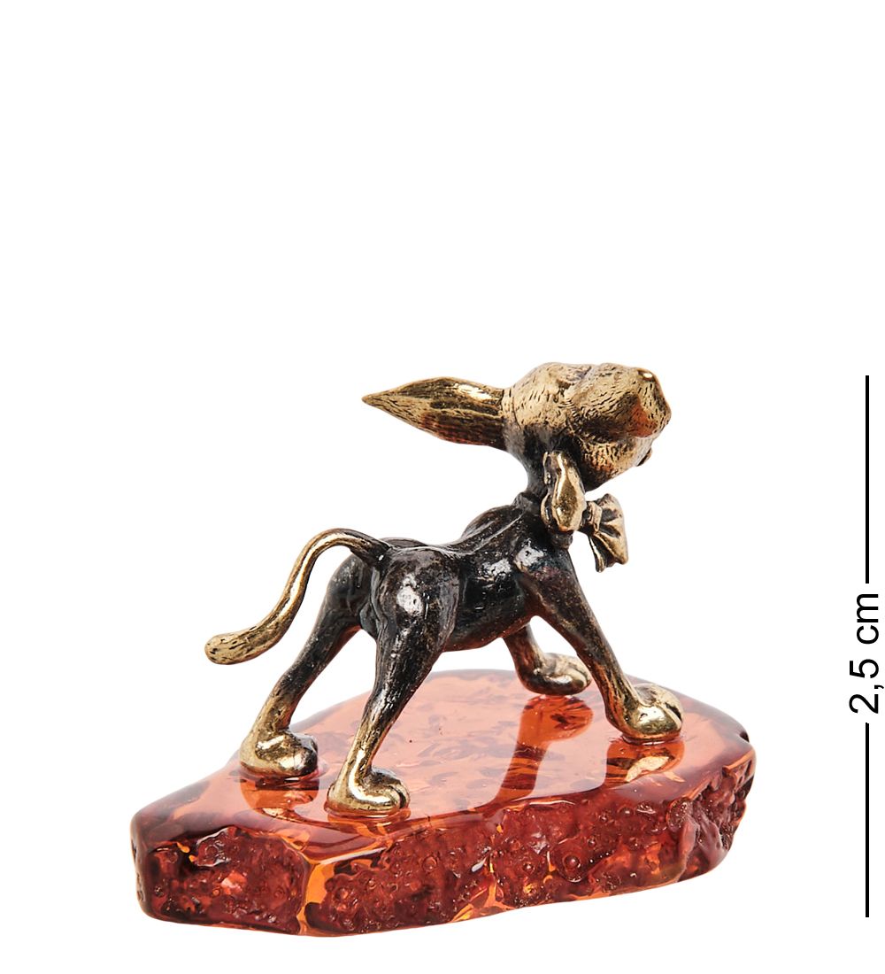 Народные промыслы AM- 333 Фигурка «Канадский сфинкс» (латунь, янтарь)