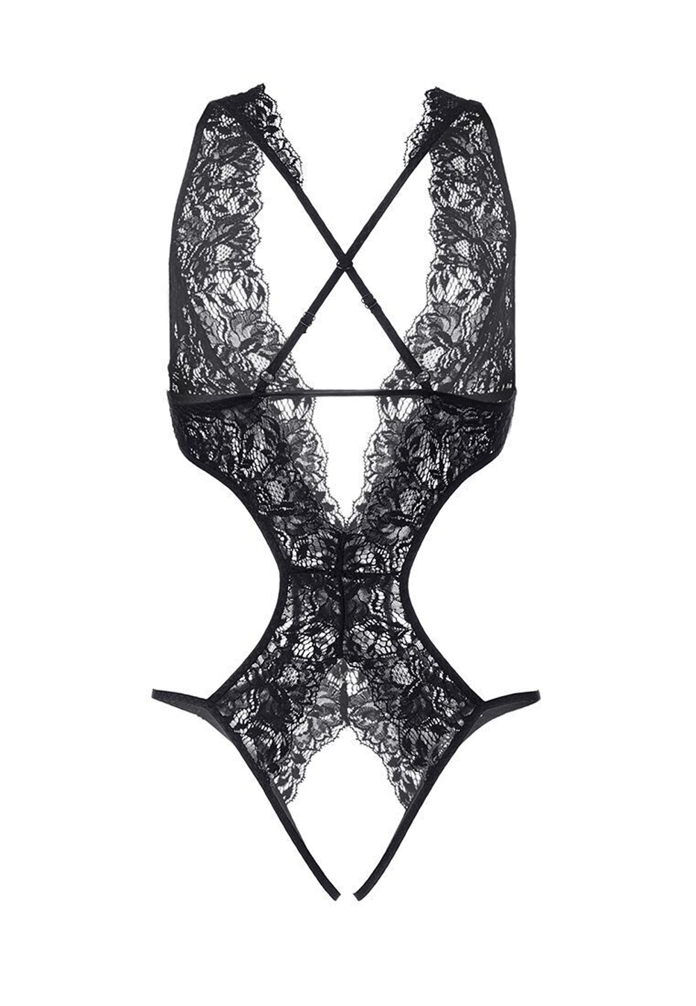Эротическое боди с глубоким декольте (Размер: 42-44) (Цвет: черный)