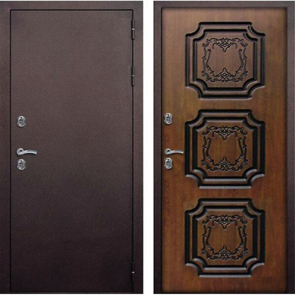 Входная дверь уличная дверь с терморазрывом Рекс Термо-м Металл/Золотой дуб с патиной
