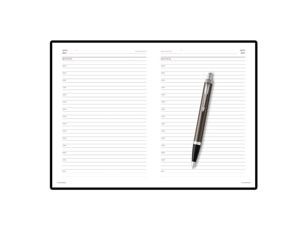 Подарочный набор: Шариковая ручка Parker IM Metal Core Dark Espresso CT и Ежедневник недатированный А5 коричневый