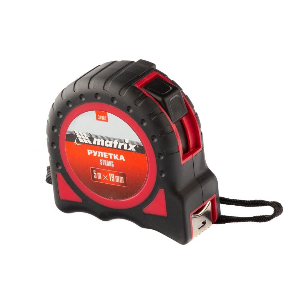31080 Рулетка Strong,5 м х 19 мм, обрезиненный корпус Matrix