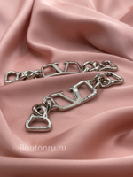 Декоративная цепочка ВЛНТ. серебристая  9,5 см