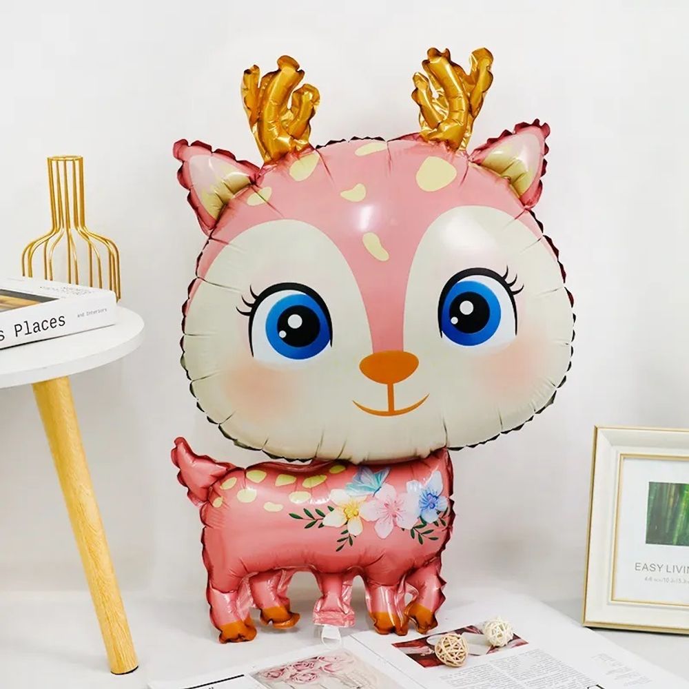 Шар (29''/74 см) Фигура, Олененок, Розовый, 1 шт.