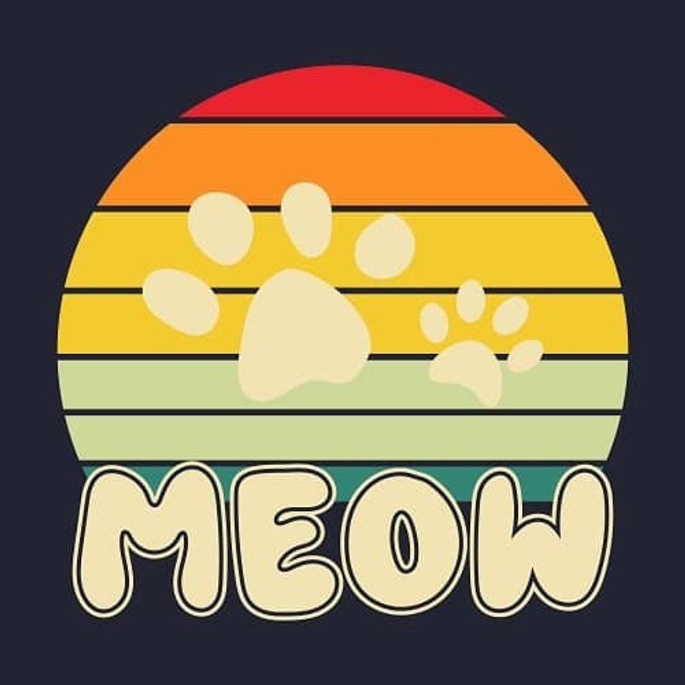 принт PewPewCat Meow темно-синий