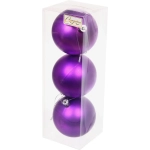 Новогодние шары 8 см (набор 3 шт) «Матовый», фиолетовый