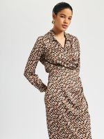 Платье миди Ребекка бежевый принт