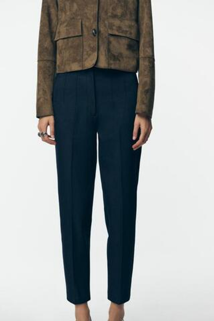 ZARA БРЮКИ С ВЫСОКОЙ ПОСАДКОЙ, МОРСКОЙ СИНИЙ