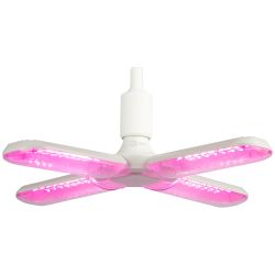 Фитолампа для растений светодиодная ЭРА FITO-36W-RB-E27-FOLD 4-х лепестковая красно-синего спектра 36 Вт Е27 | Фитолампы Е27