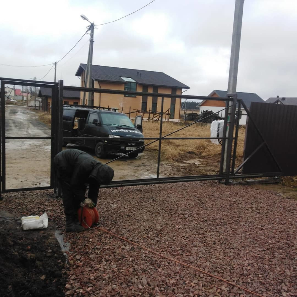 Откатные ворота (каркас под зашивку) + Калитка с подготовкой под автоматику. в Вартемягах.