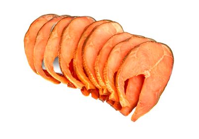 Нарезка горбуши холодного копчения филе-ломтики, 100г