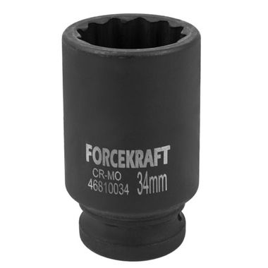Головка ударная глубокая 3/4'', 34мм (12гр.) FORCEKRAFT FK-46810034