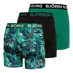 Björn Borg Performance Boxer Shorts 3 Pack Men - Green, Black