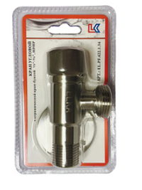 КРАН УГЛОВОЙ с керам. кран-буксой, AISI 304, 1/2"-1/2",НР/НР (уп.50/10шт)EL.PF.422.1.33