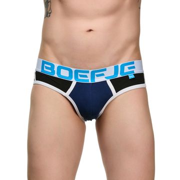 Мужские трусы брифы темно-синие с черными вставками Boefje