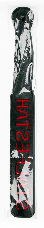 Гладкая черная шлепалка с надписью HATSEFLATS - 48 см. (Цвет: черный с красным)