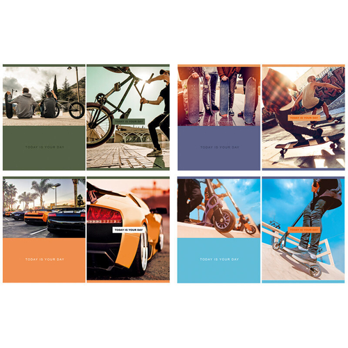 Тетрадь 96л., А5, линия на гребне BG "Сегодня твой день", двойная обложка