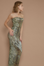 Платье из пайеток Стелла Маккартни со змеиным принтом