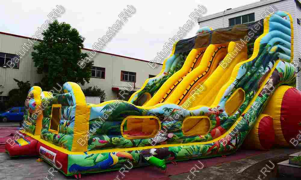 Коммерческий батут-горка "Царь зверей-2", 11*7*7,5 м