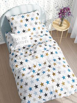 Наволочка комплект 2шт  бязь Сказка "Звезды (печворк)" 40x60 см на молнии