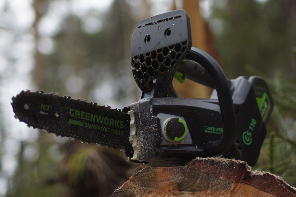 Пила цепная одноручная аккум. GREENWORKS GD40TCS 40В,25см,1/4-1,3-58,б/щ,без АКБ и ЗУ (2003807)